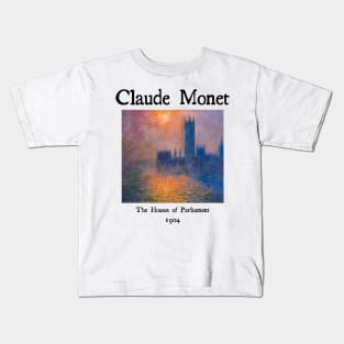 The Houses of Parliament by Claude Monet Kids T-Shirt